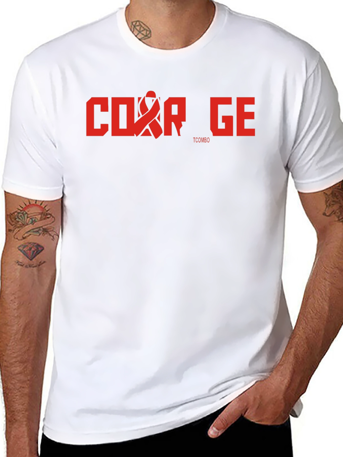Courage T-Shirt - Red Ribbon Graphic Tee