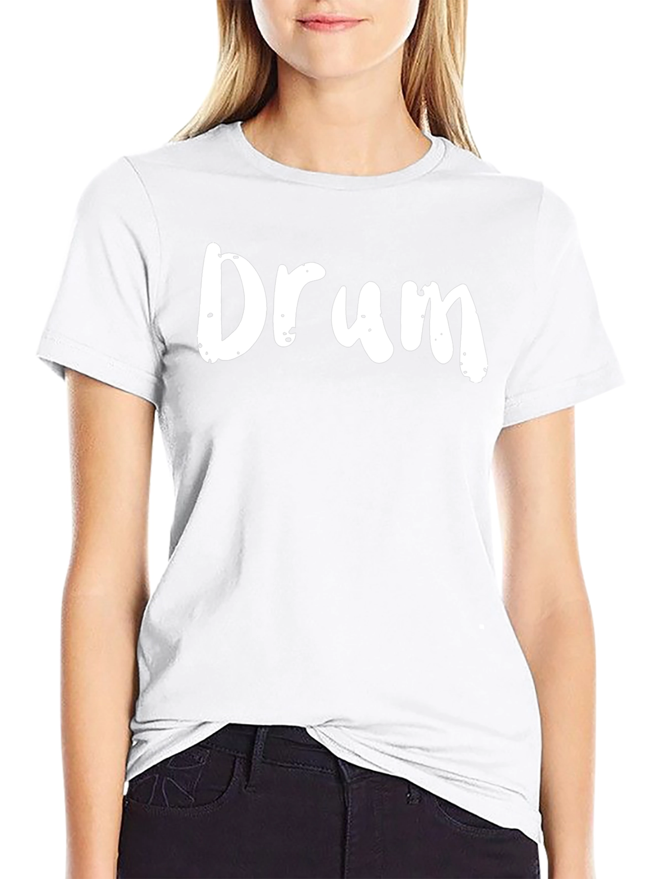 Drum T-Shirt - Black Crew Neck Tee