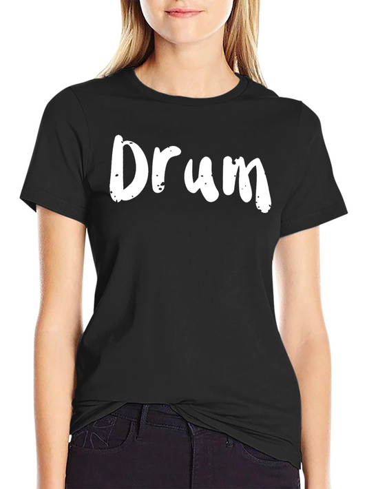 Drum T-Shirt - Black Crew Neck Tee
