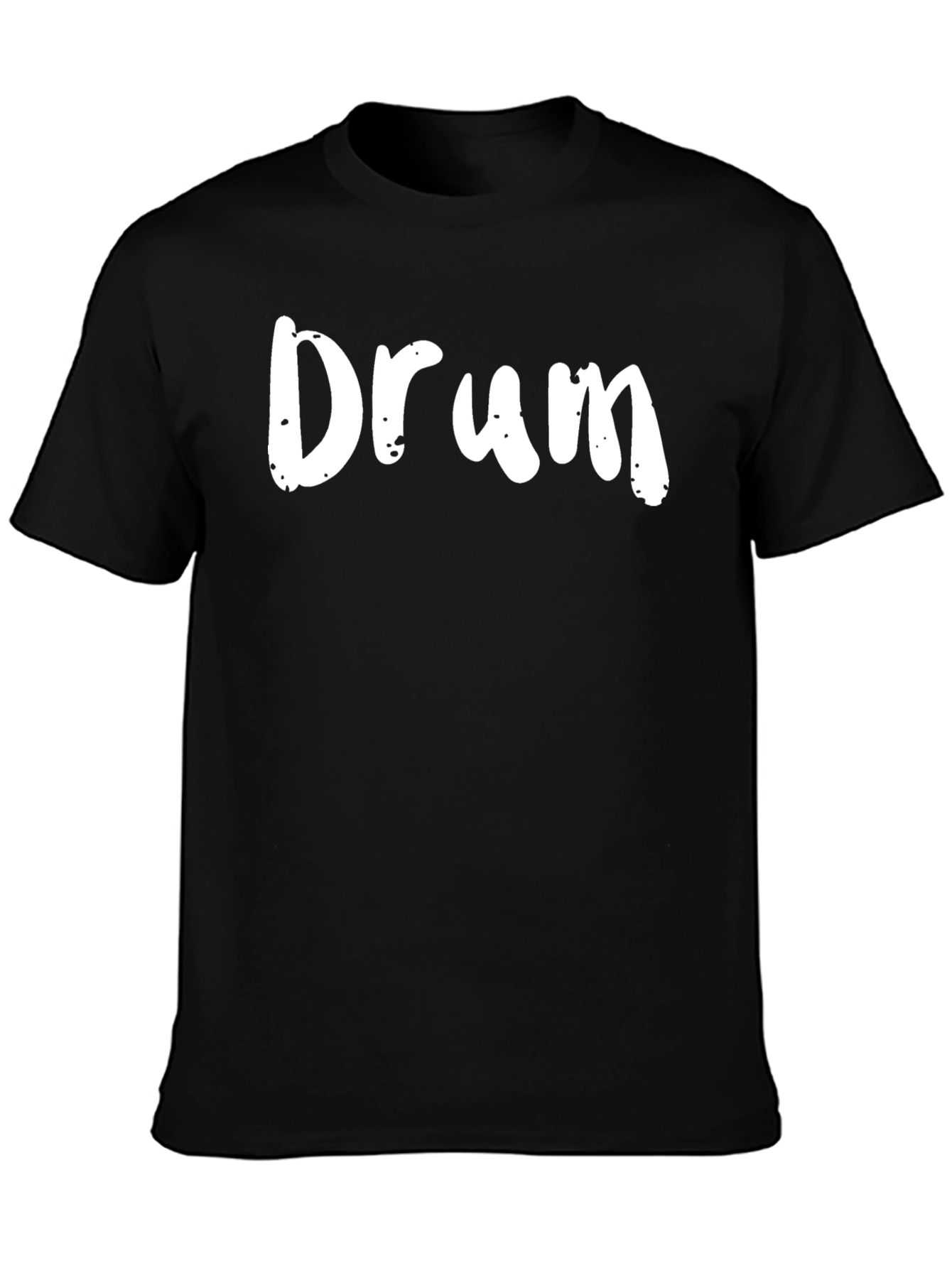 Drum T-Shirt - Black Crew Neck Tee