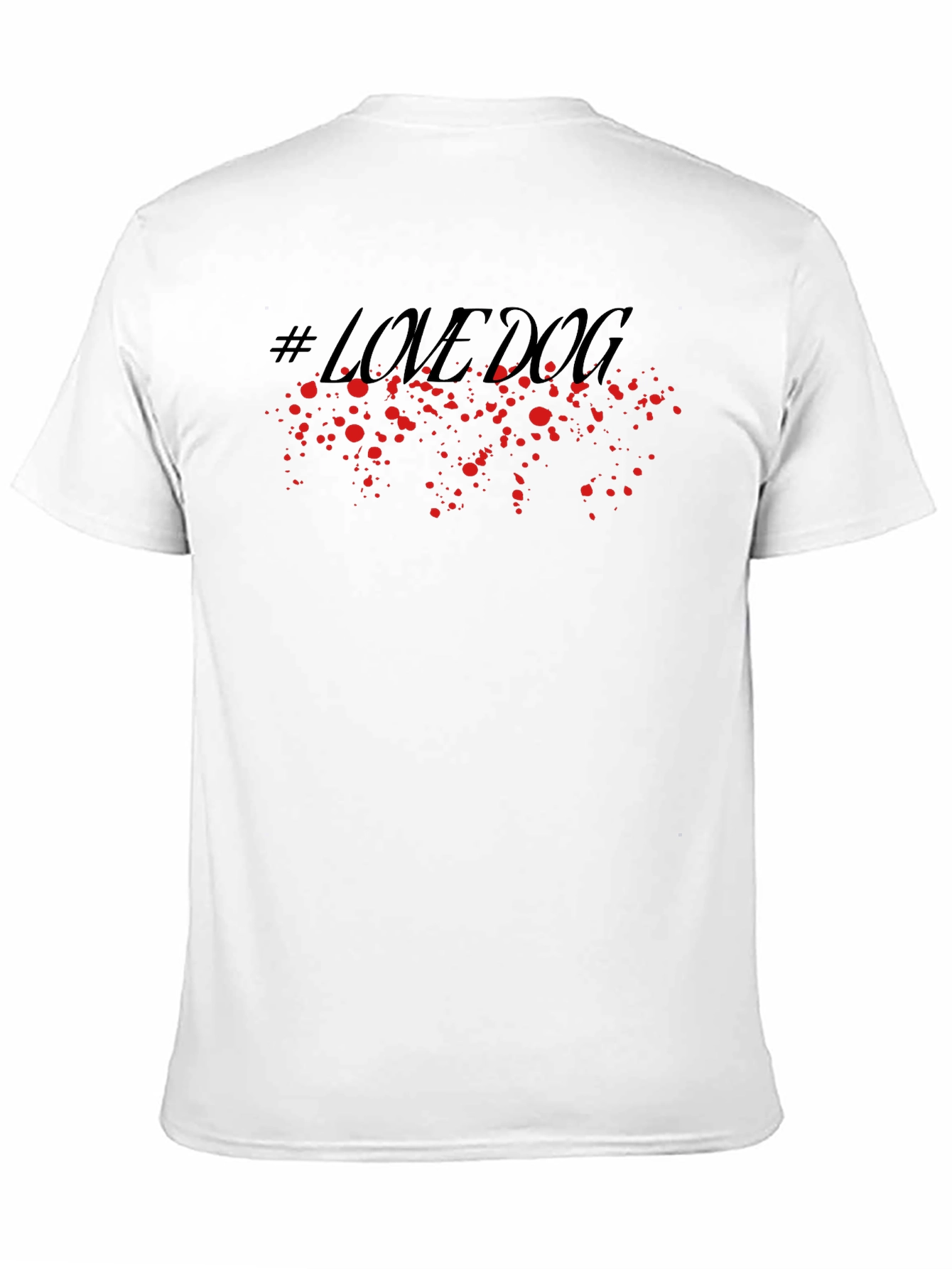 Love Dog Graphic Print Black T-Shirt