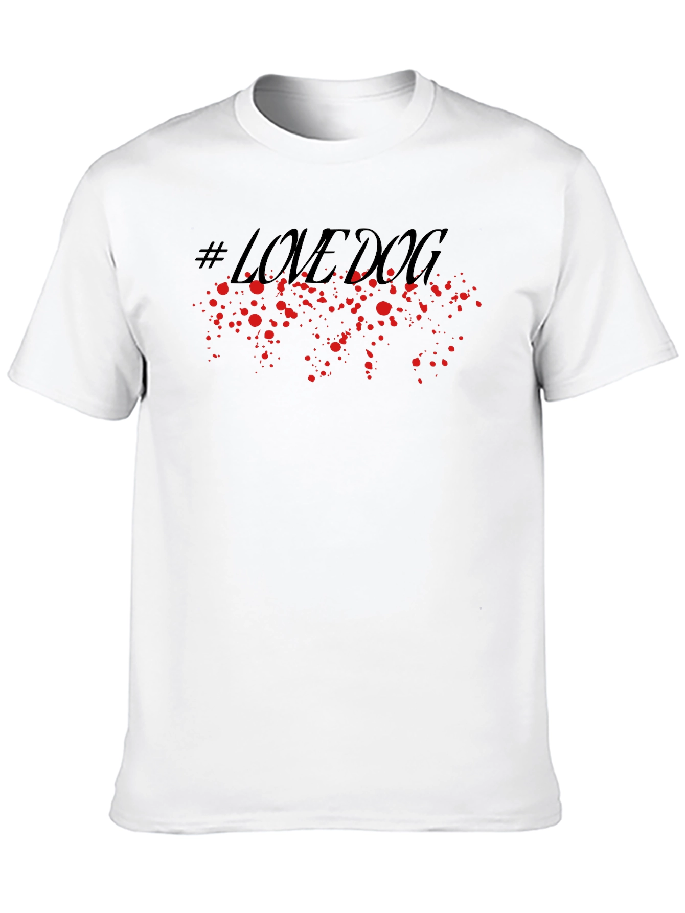 Love Dog Graphic Print Black T-Shirt