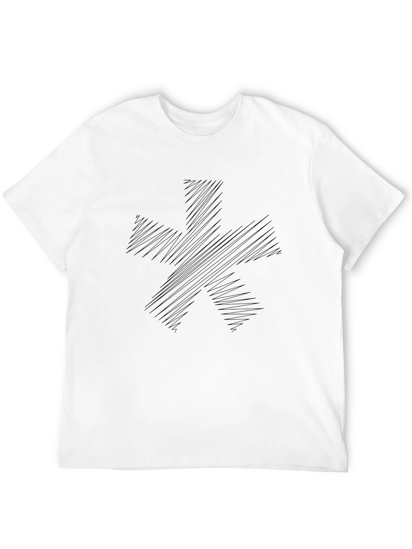 Abstract Graphic Black T-Shirt Casual Mens Tee