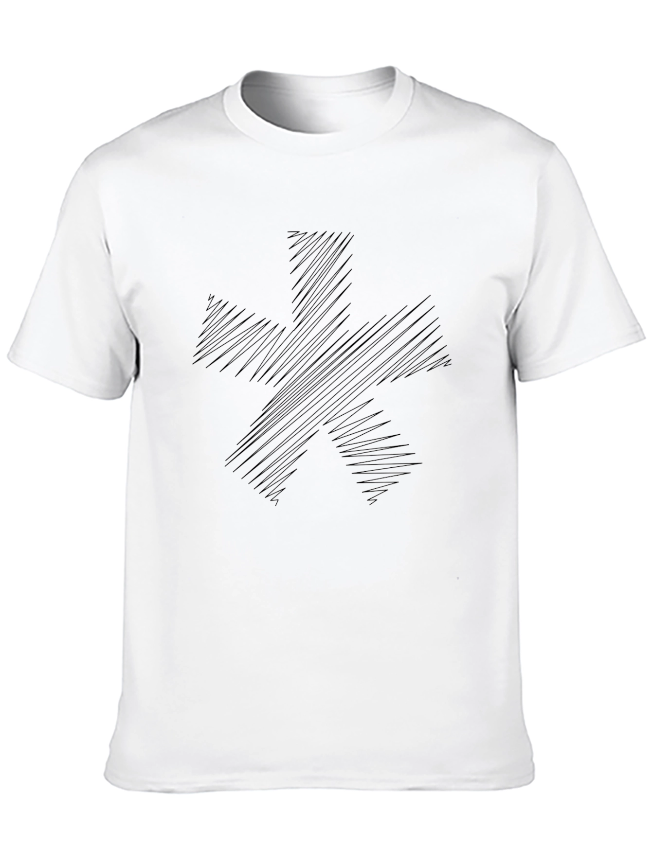 Abstract Graphic Black T-Shirt Casual Mens Tee