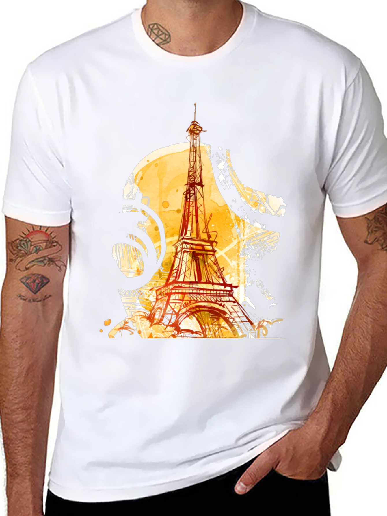 Paris Eiffel Tower Graphic Black T-Shirt
