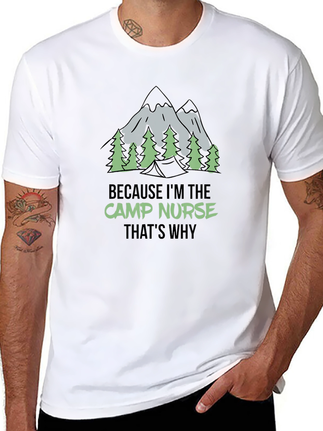 Camp Nurse Graphic Tee - Outdoor Adventure Shirt