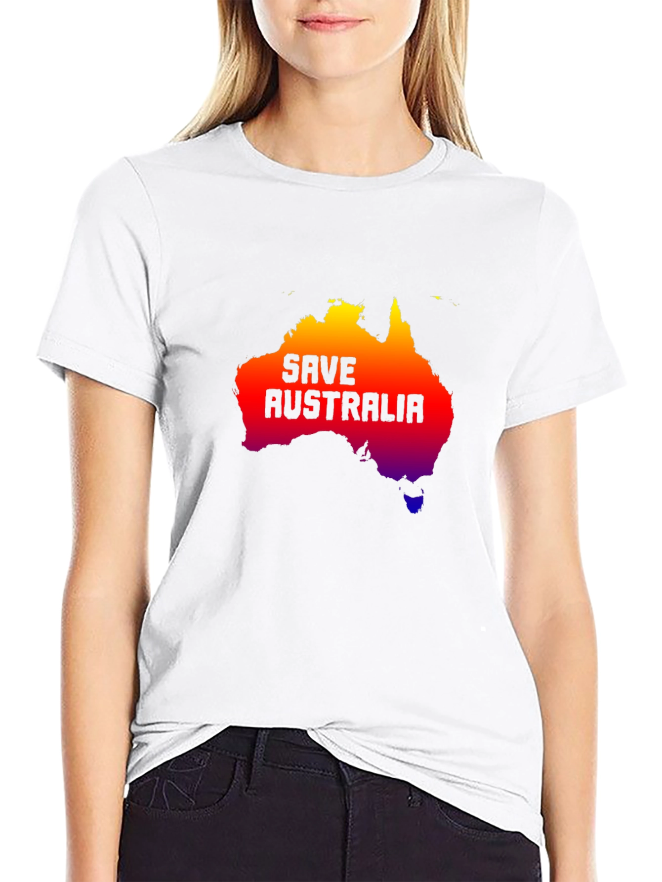 Save Australia Graphic Tee - Black Cotton T-Shirt