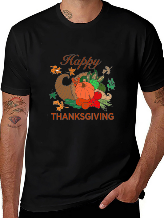 Happy Thanksgiving Graphic Print T-Shirt