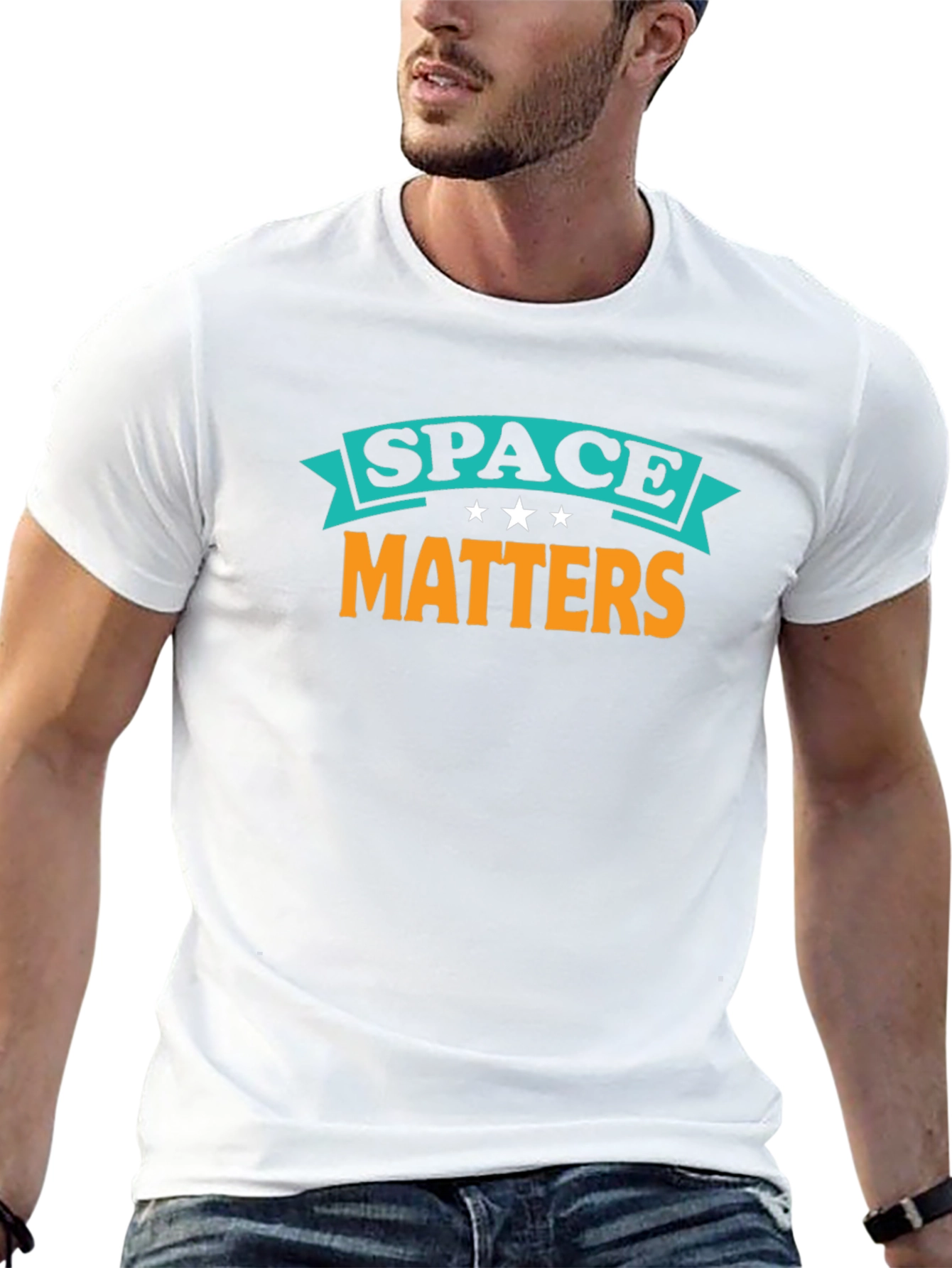 Space Matters Graphic Tee - Black Cotton T-Shirt