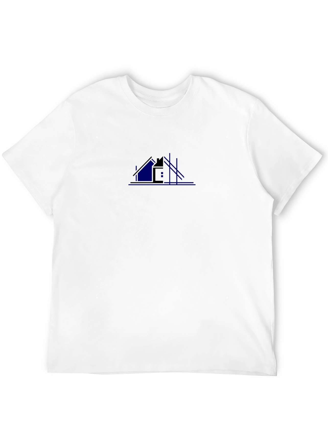 Mens Black T-Shirt with Construction Logo