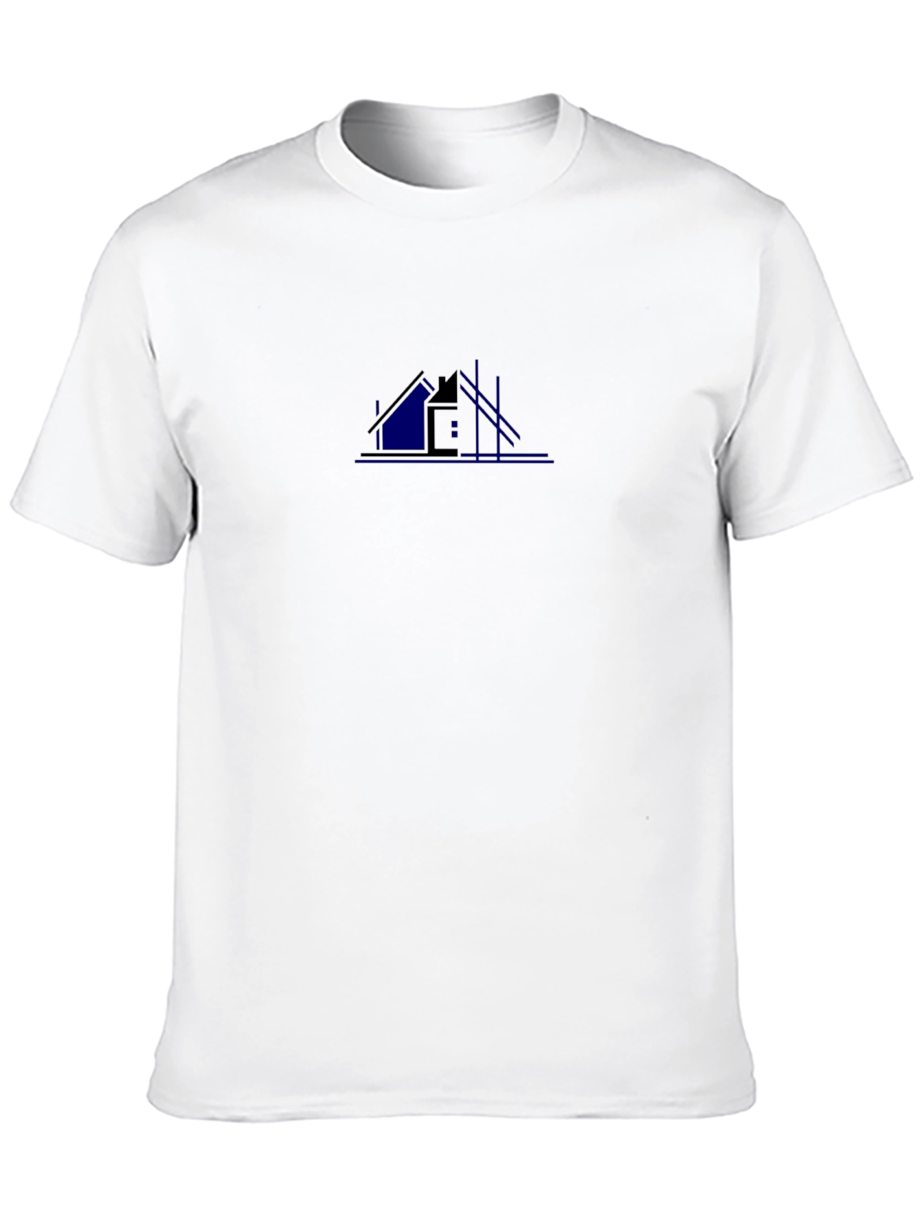 Mens Black T-Shirt with Construction Logo