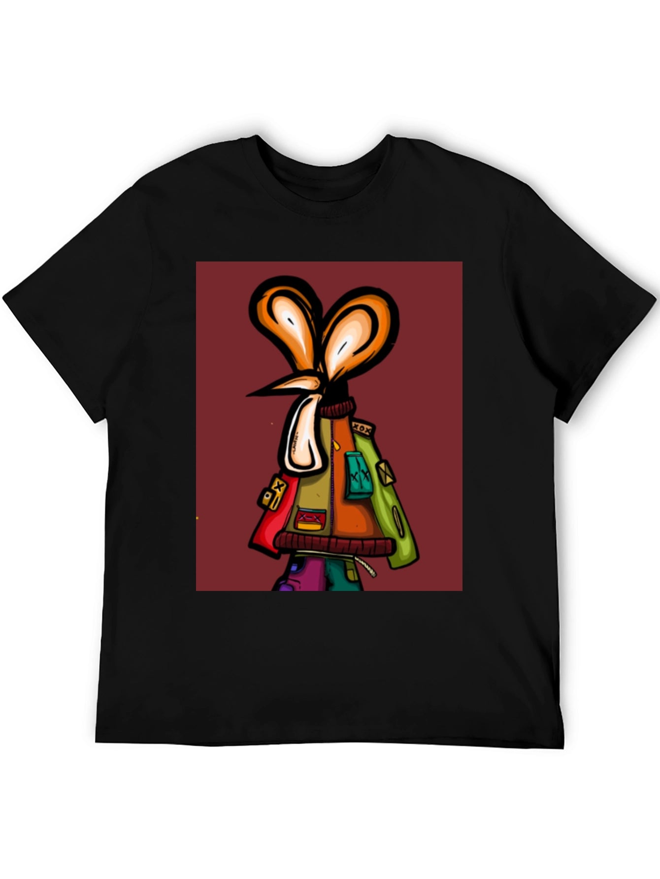 Unique Graphic Print Black T-Shirt