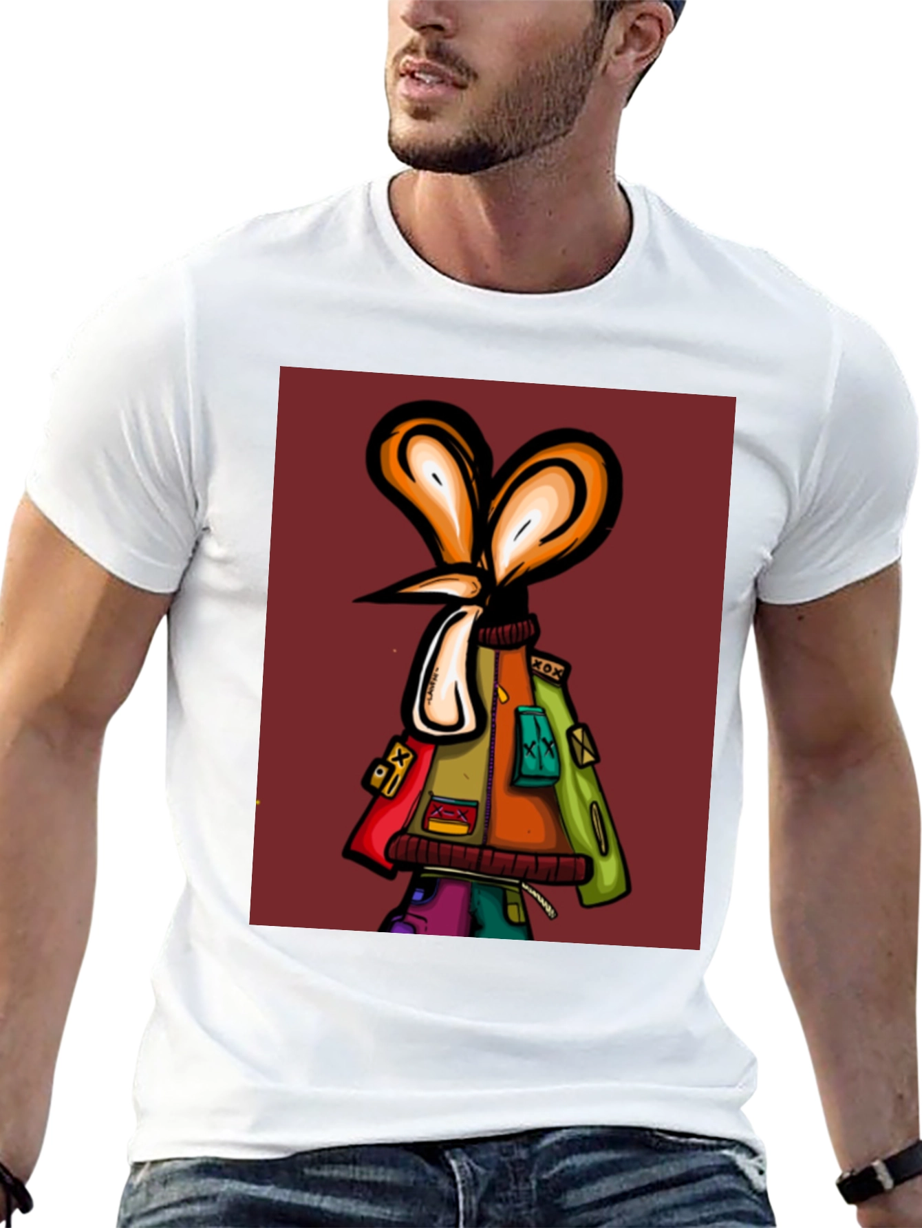 Unique Graphic Print Black T-Shirt