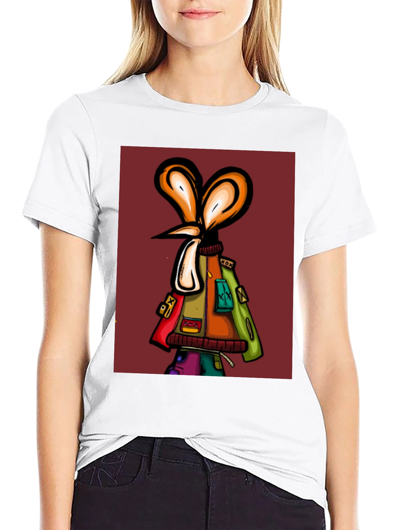 Unique Graphic Print Black T-Shirt