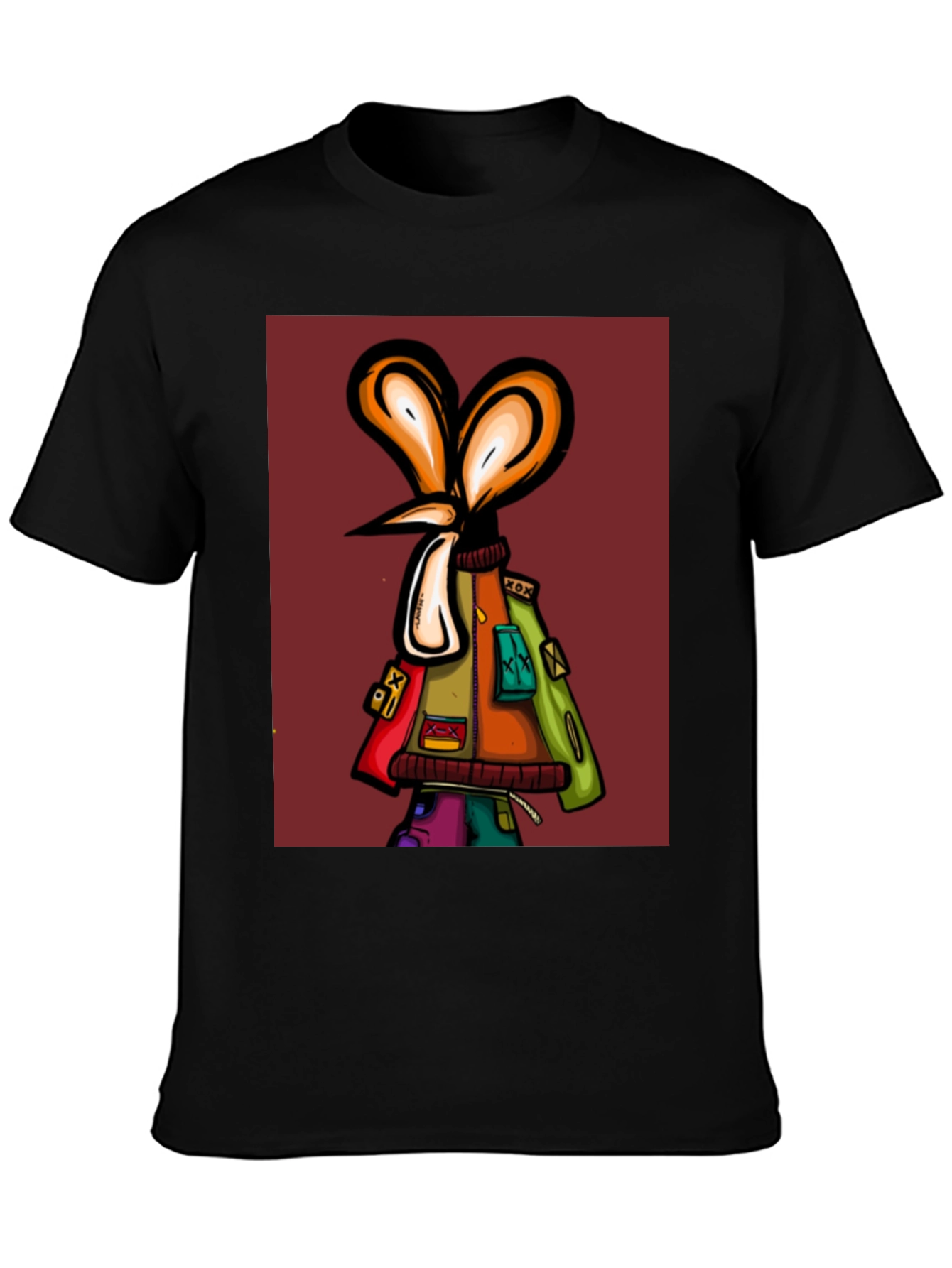 Unique Graphic Print Black T-Shirt