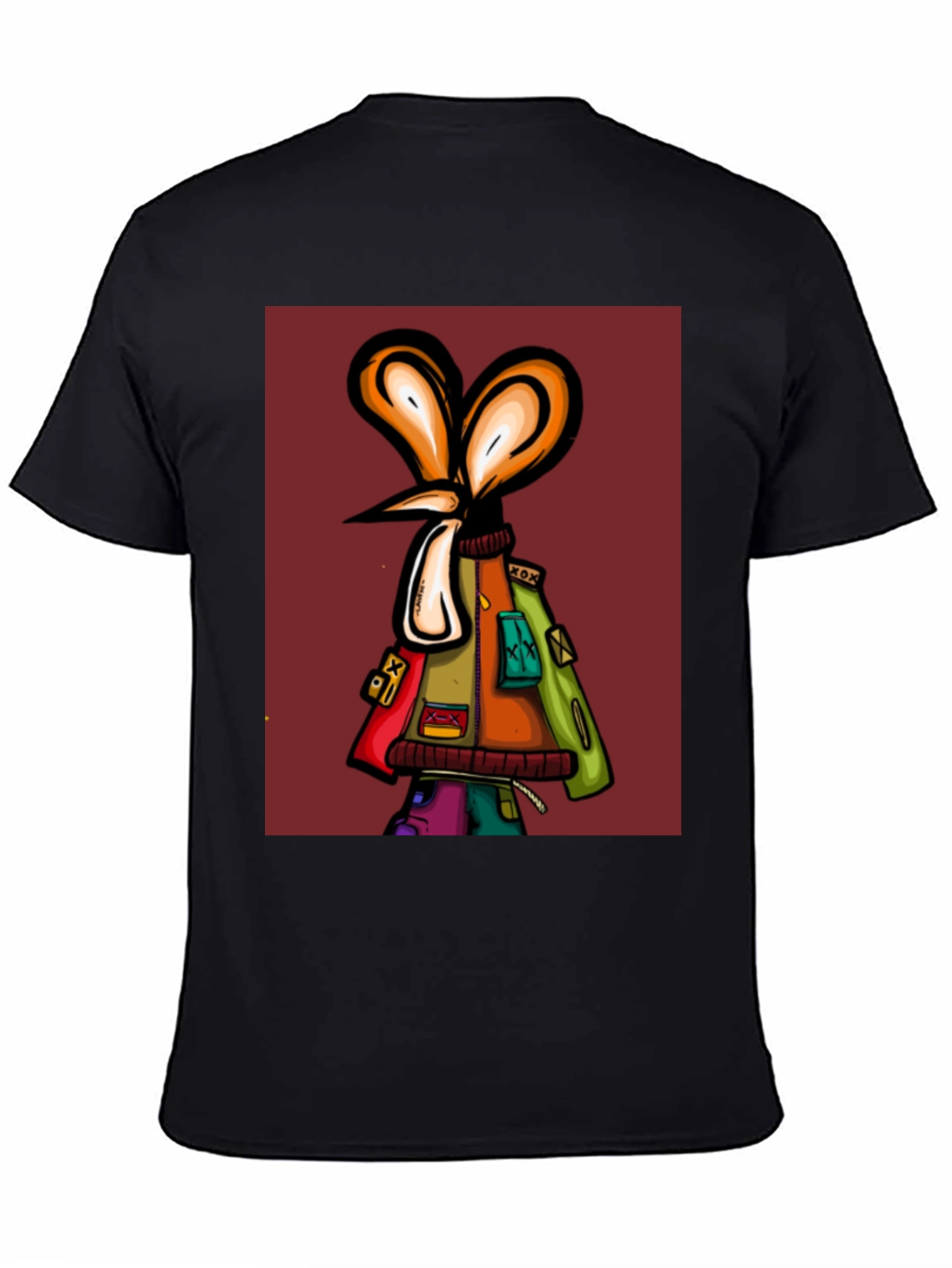 Unique Graphic Print Black T-Shirt