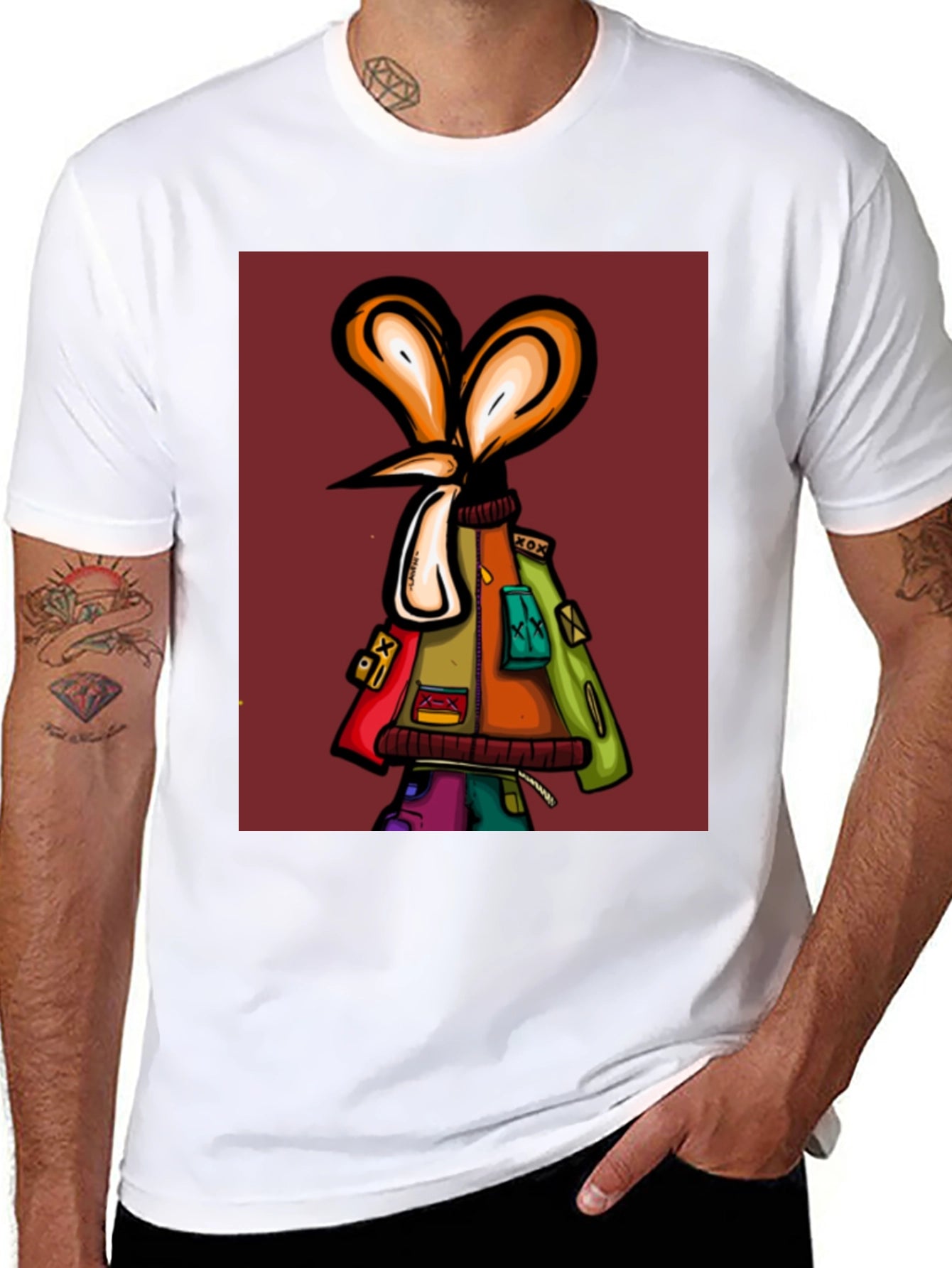 Unique Graphic Print Black T-Shirt