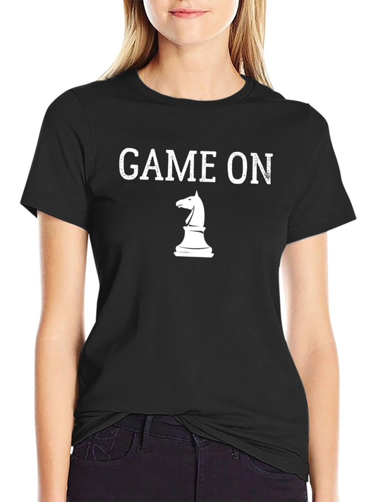 Game On Chess Knight T-Shirt - Black