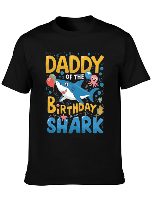 Daddy of the Birthday Shark T-Shirt - Fun Family Matching Tee