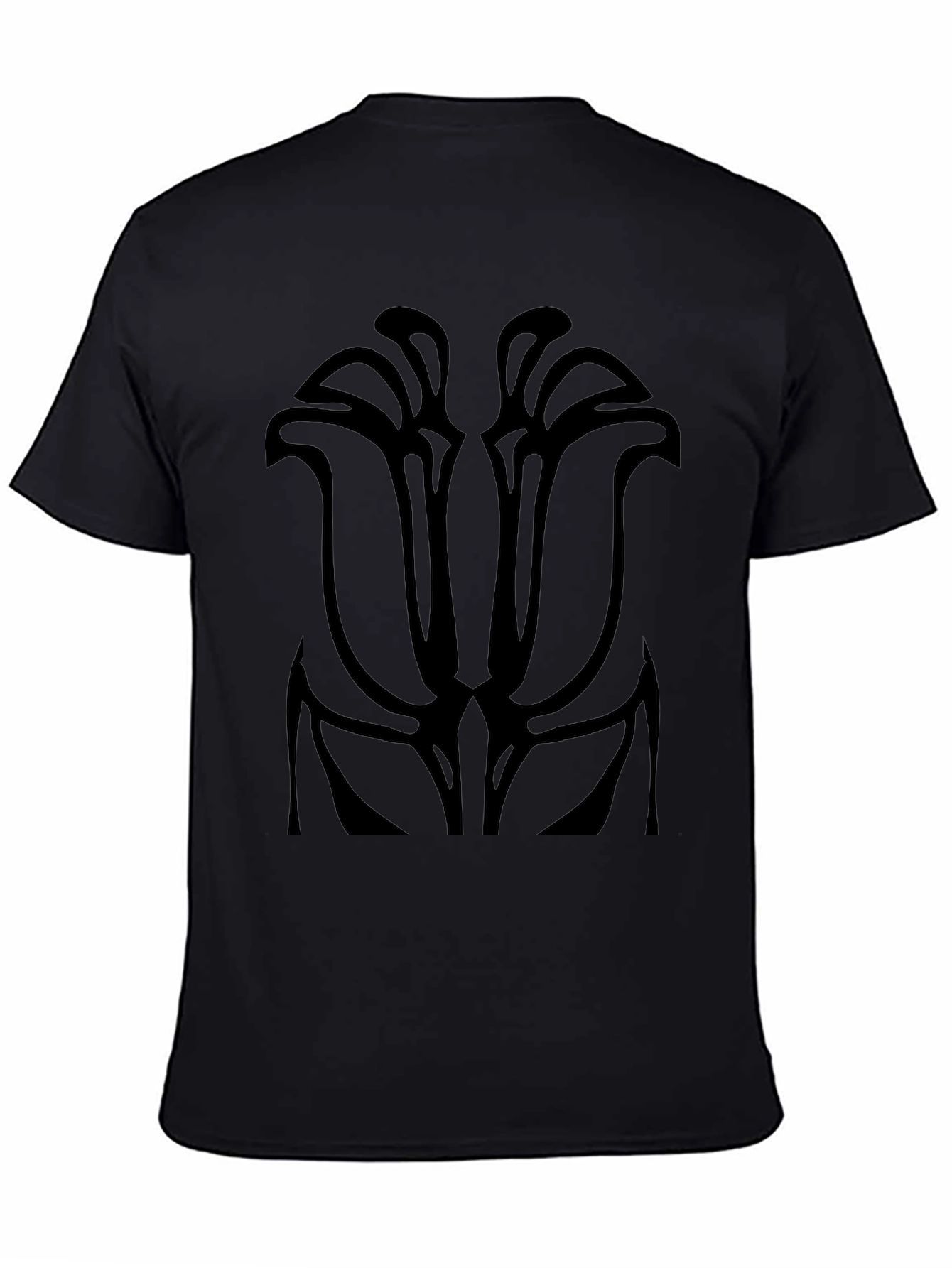 Abstract Floral Graphic Black T-Shirt