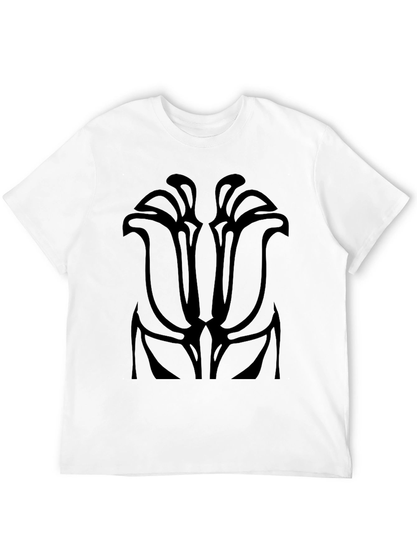 Abstract Floral Graphic Black T-Shirt