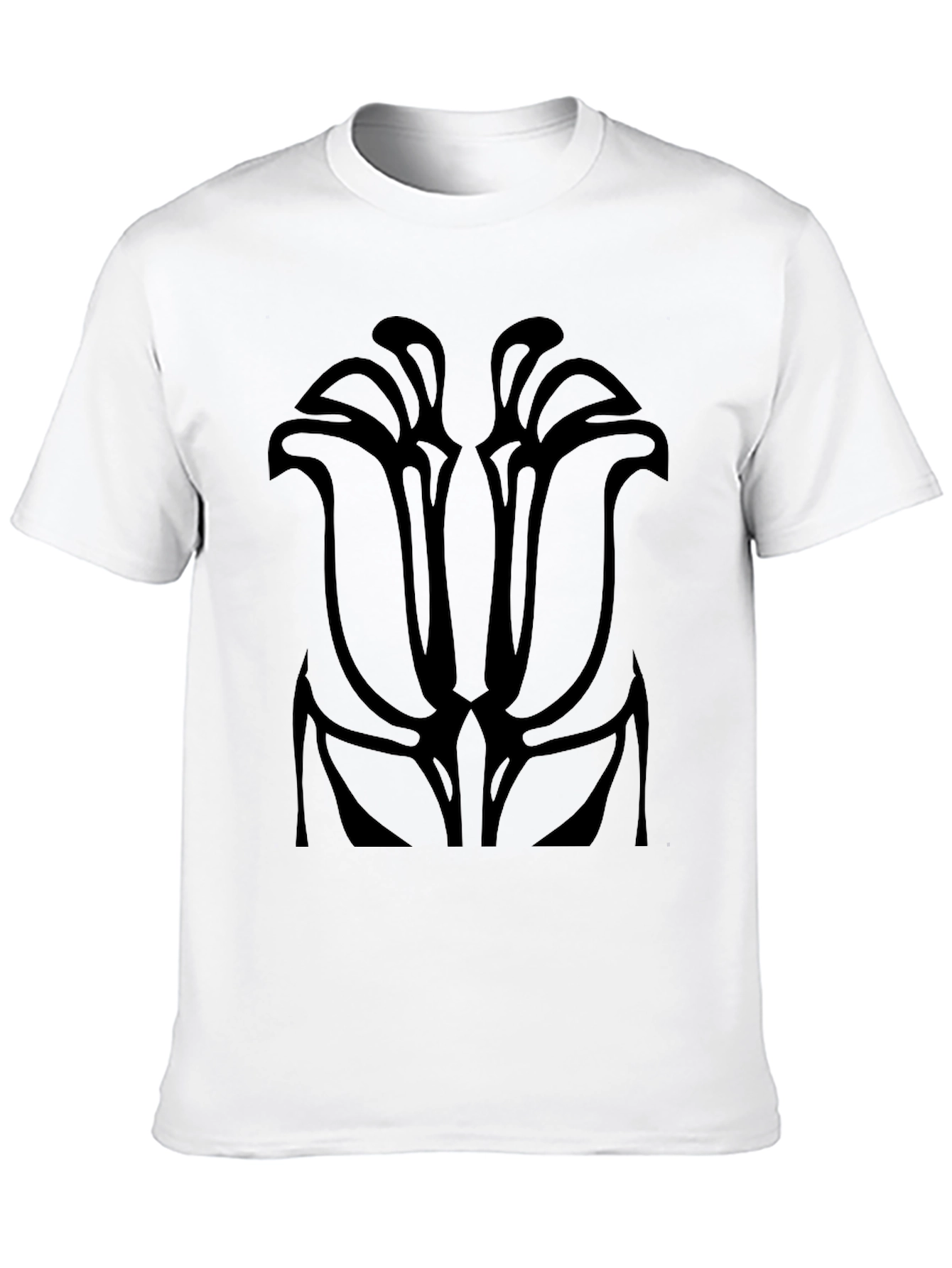 Abstract Floral Graphic Black T-Shirt