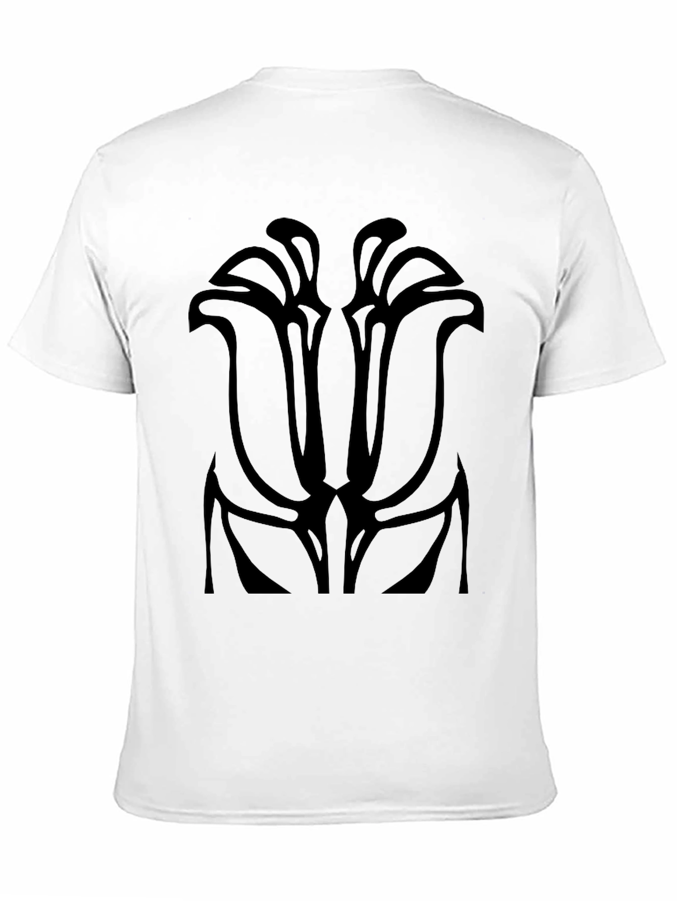 Abstract Floral Graphic Black T-Shirt