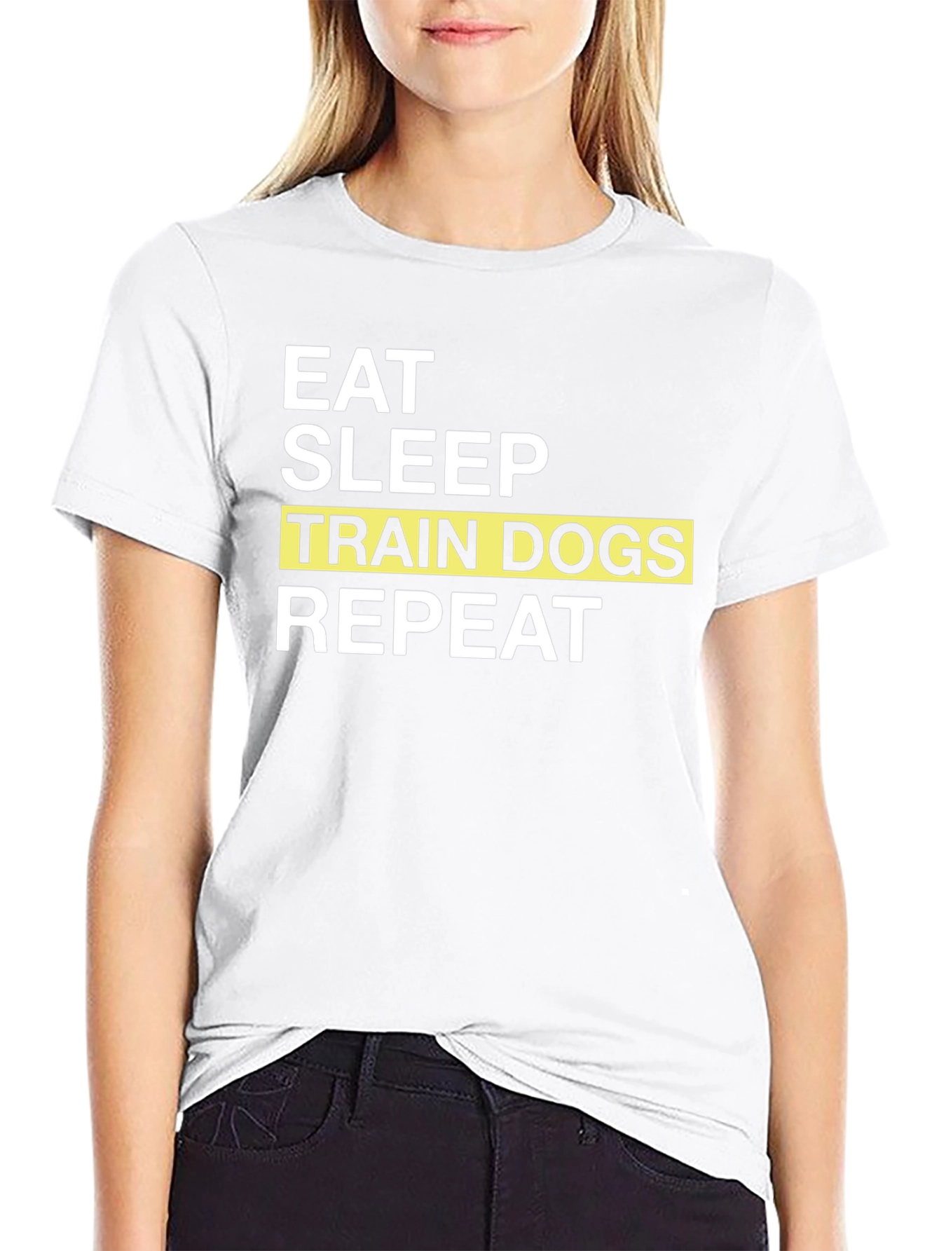 Eat Sleep Train Dogs Repeat - Black T-Shirt