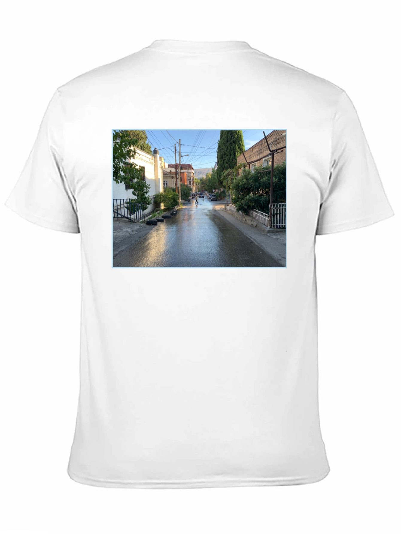 Urban Scene Graphic Tee - Black Cotton Blend