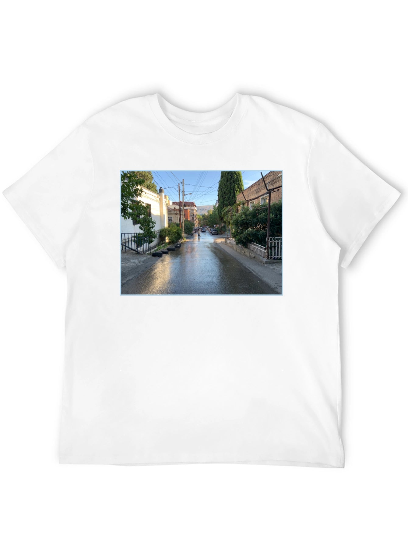 Urban Scene Graphic Tee - Black Cotton Blend