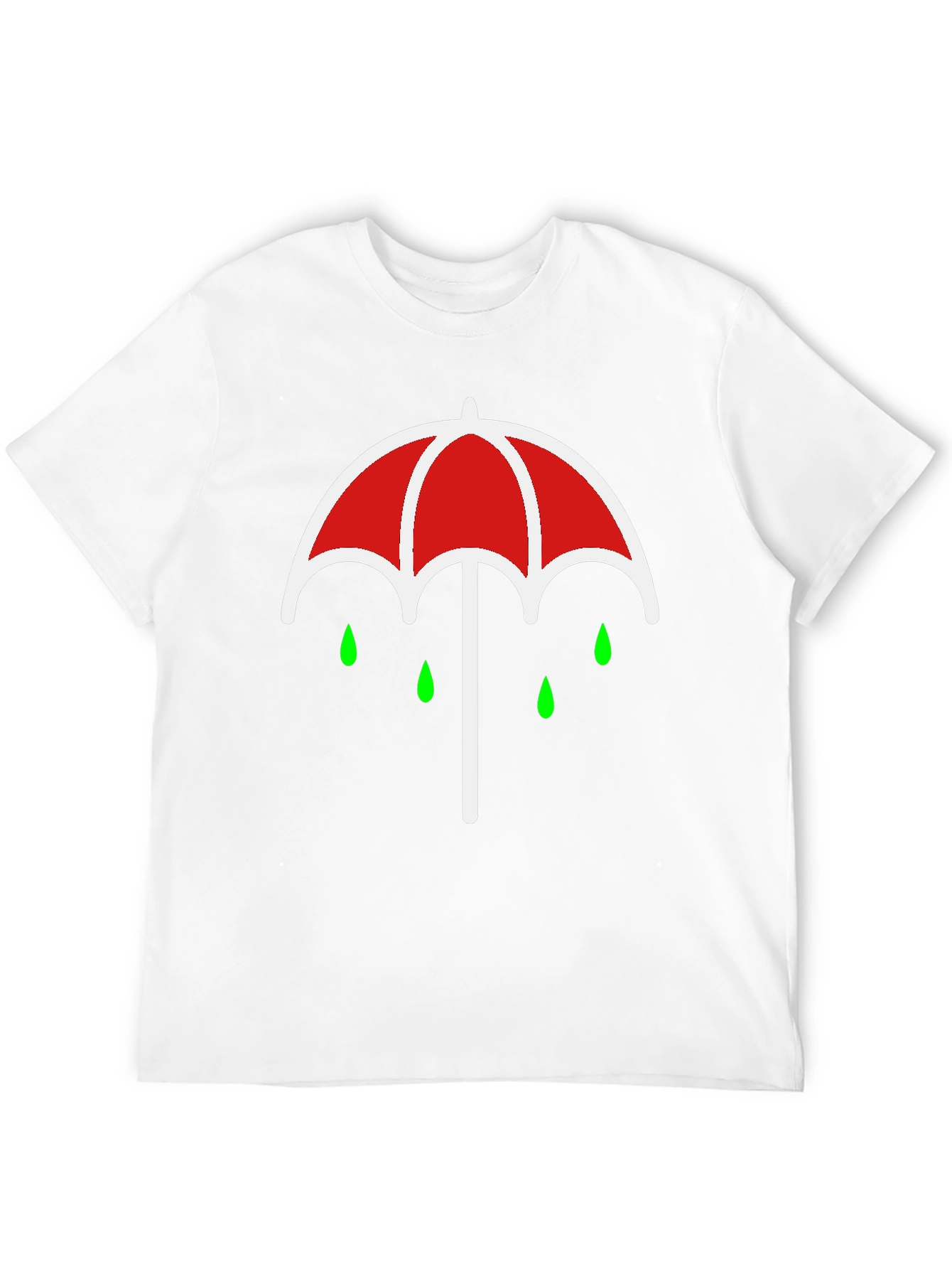 Umbrella Rain Drop Graphic T-Shirt - Black