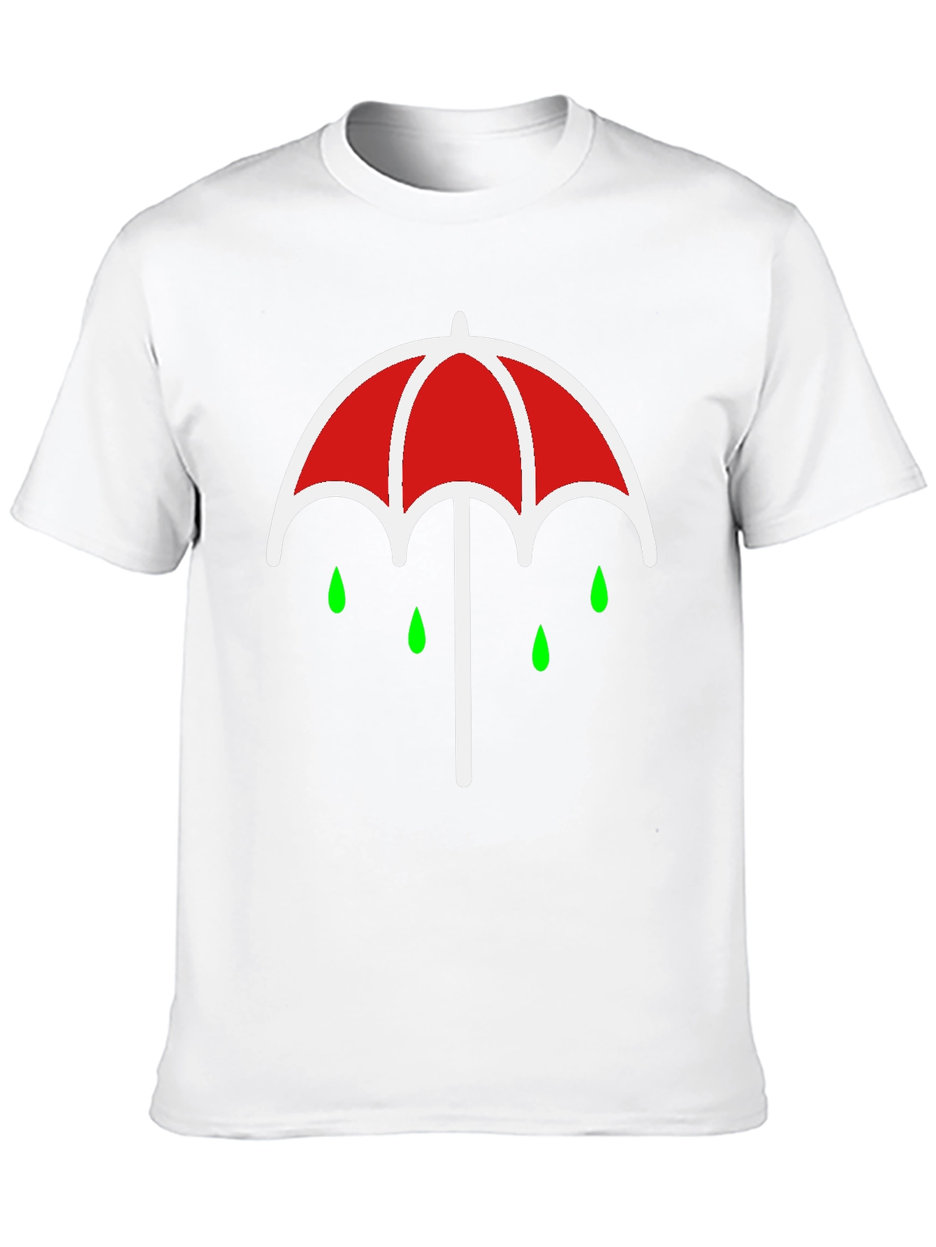 Umbrella Rain Drop Graphic T-Shirt - Black