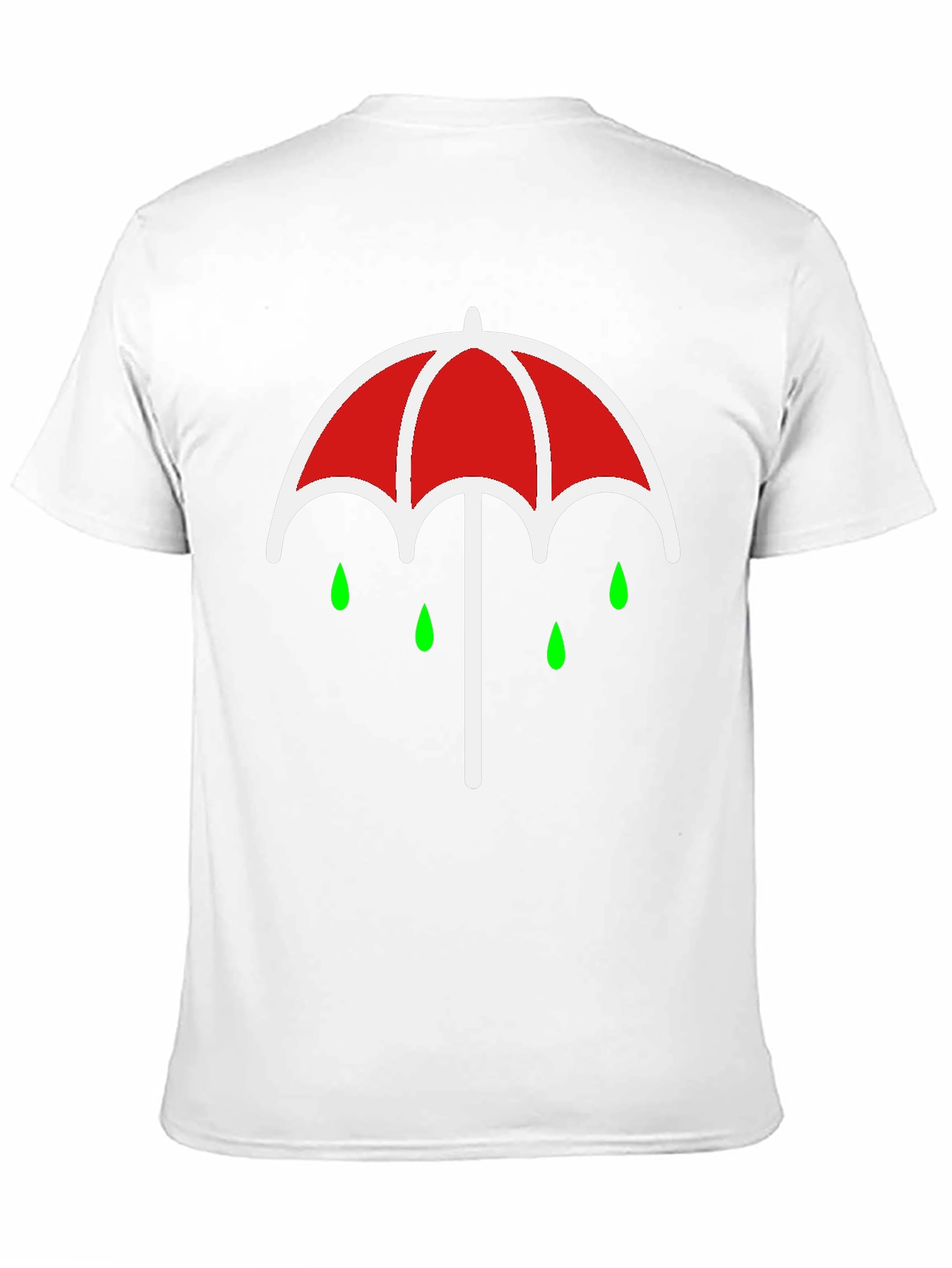 Umbrella Rain Drop Graphic T-Shirt - Black
