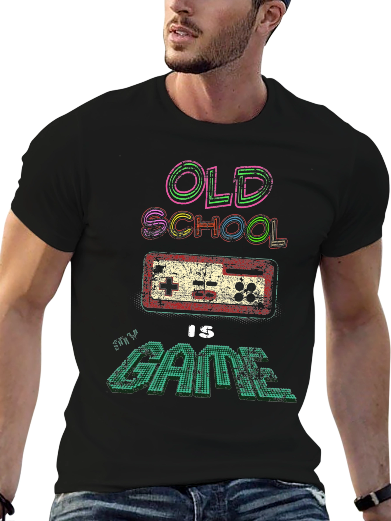 Old School Gamer T-Shirt - Black Retro Gaming