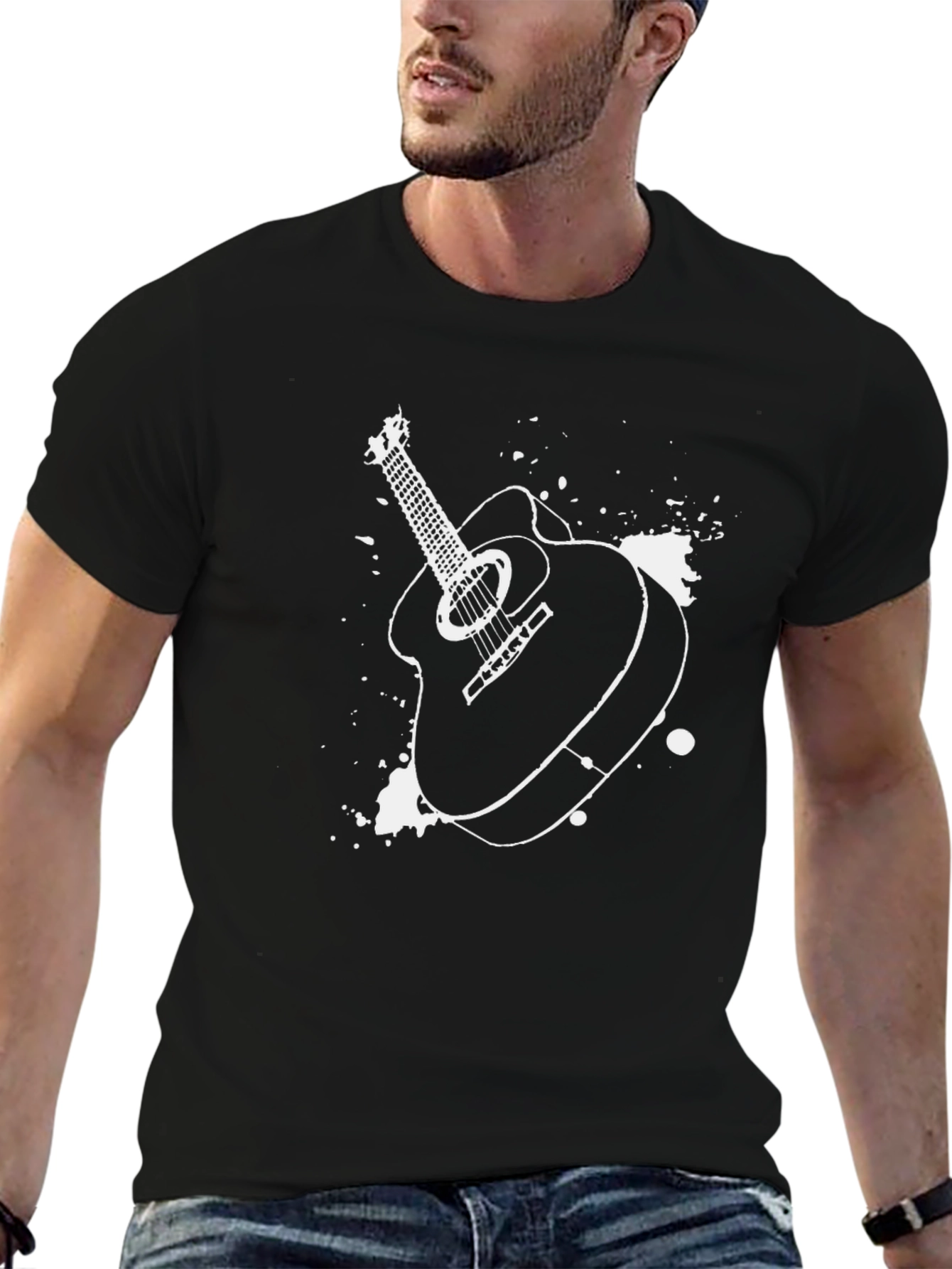 Guitar Graphic Black T-Shirt