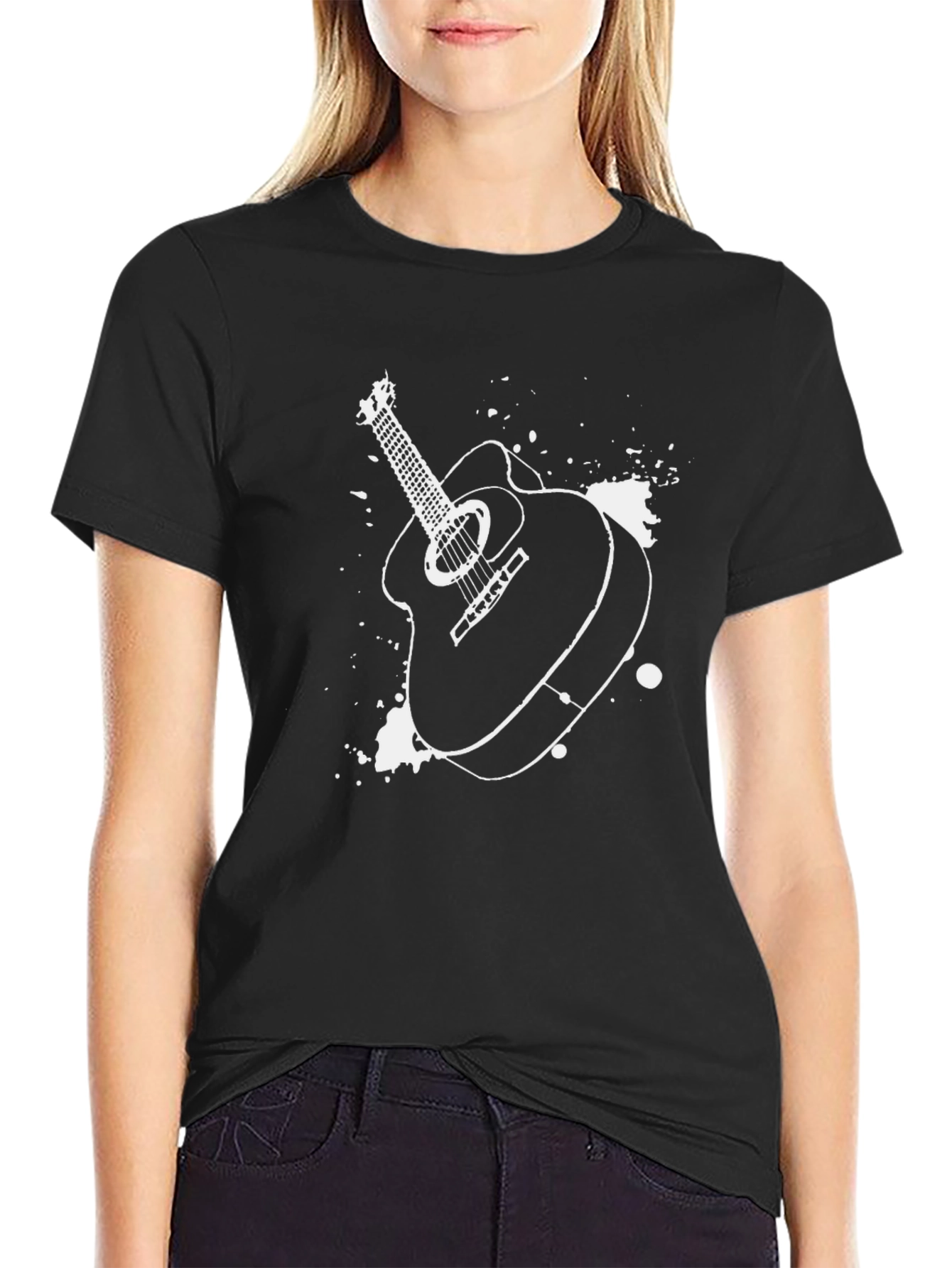Guitar Graphic Black T-Shirt