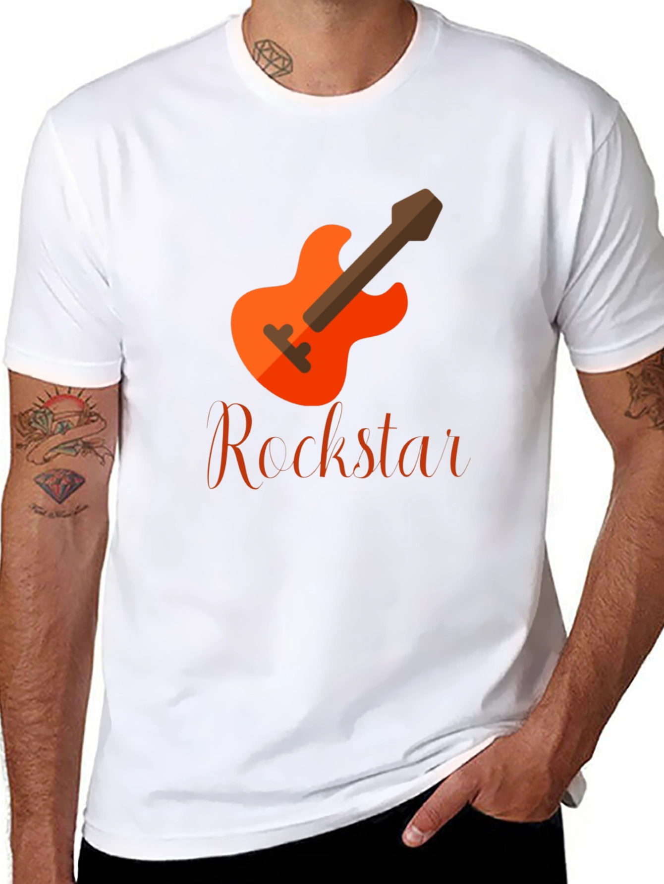 Rockstar Guitar Graphic T-Shirt - Mens Black Tee