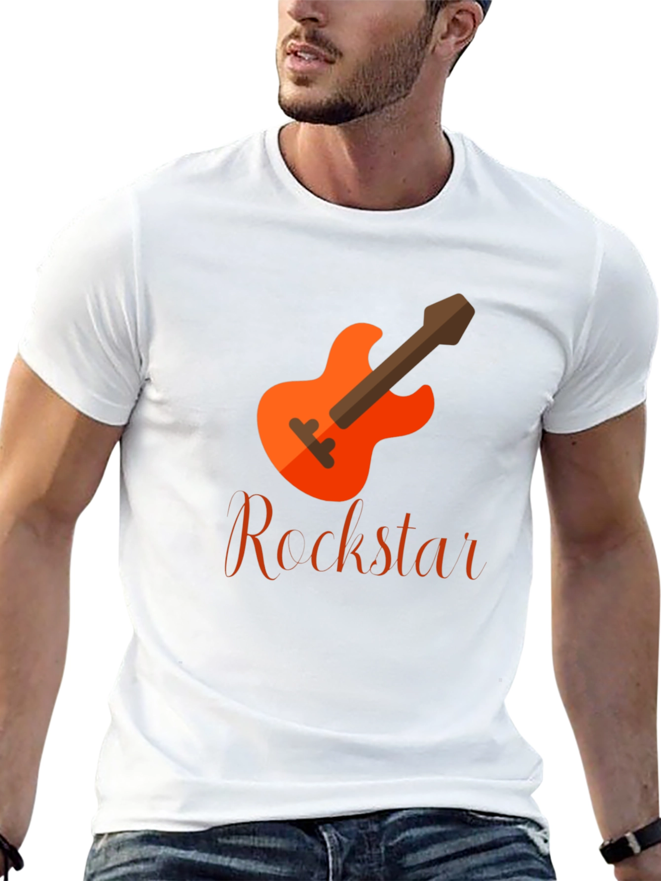 Rockstar Guitar Graphic T-Shirt - Mens Black Tee