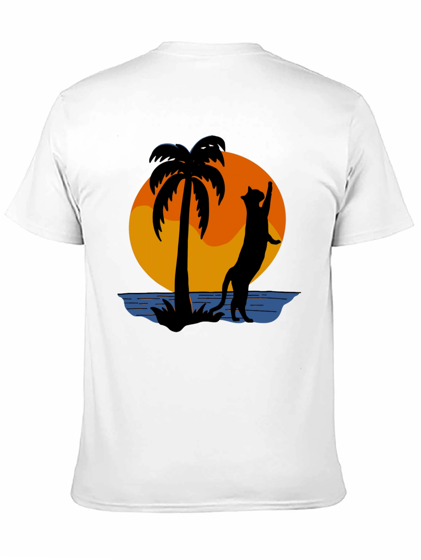 Tropical Cat Silhouette Graphic Tee