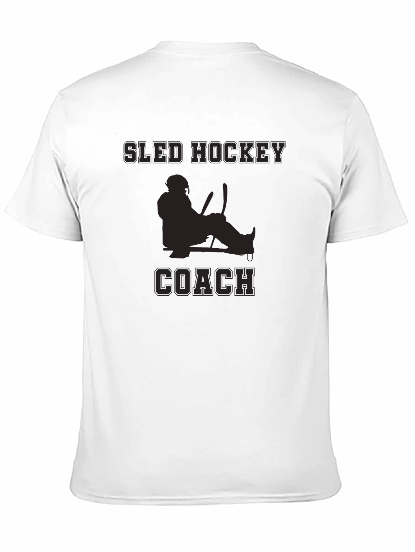 Sled Hockey Coach Graphic Tee - Black Cotton