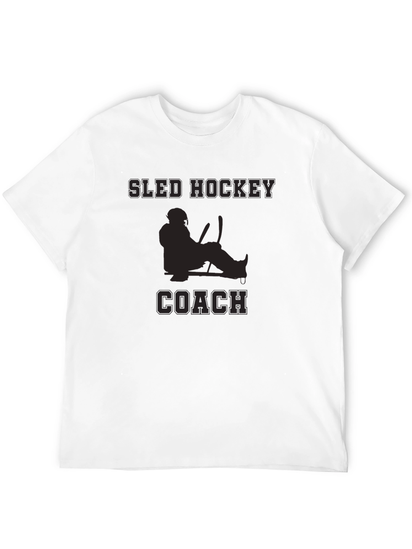 Sled Hockey Coach Graphic Tee - Black Cotton