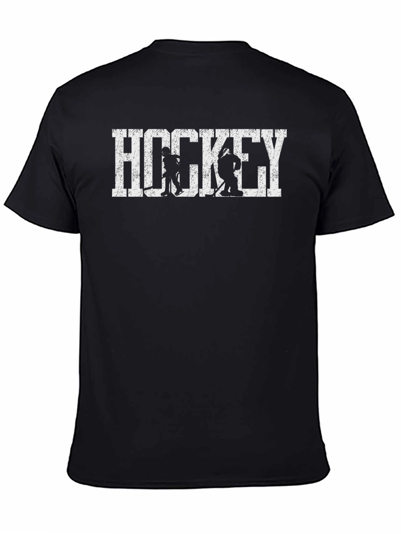 Hockey Graphic Print Black T-Shirt