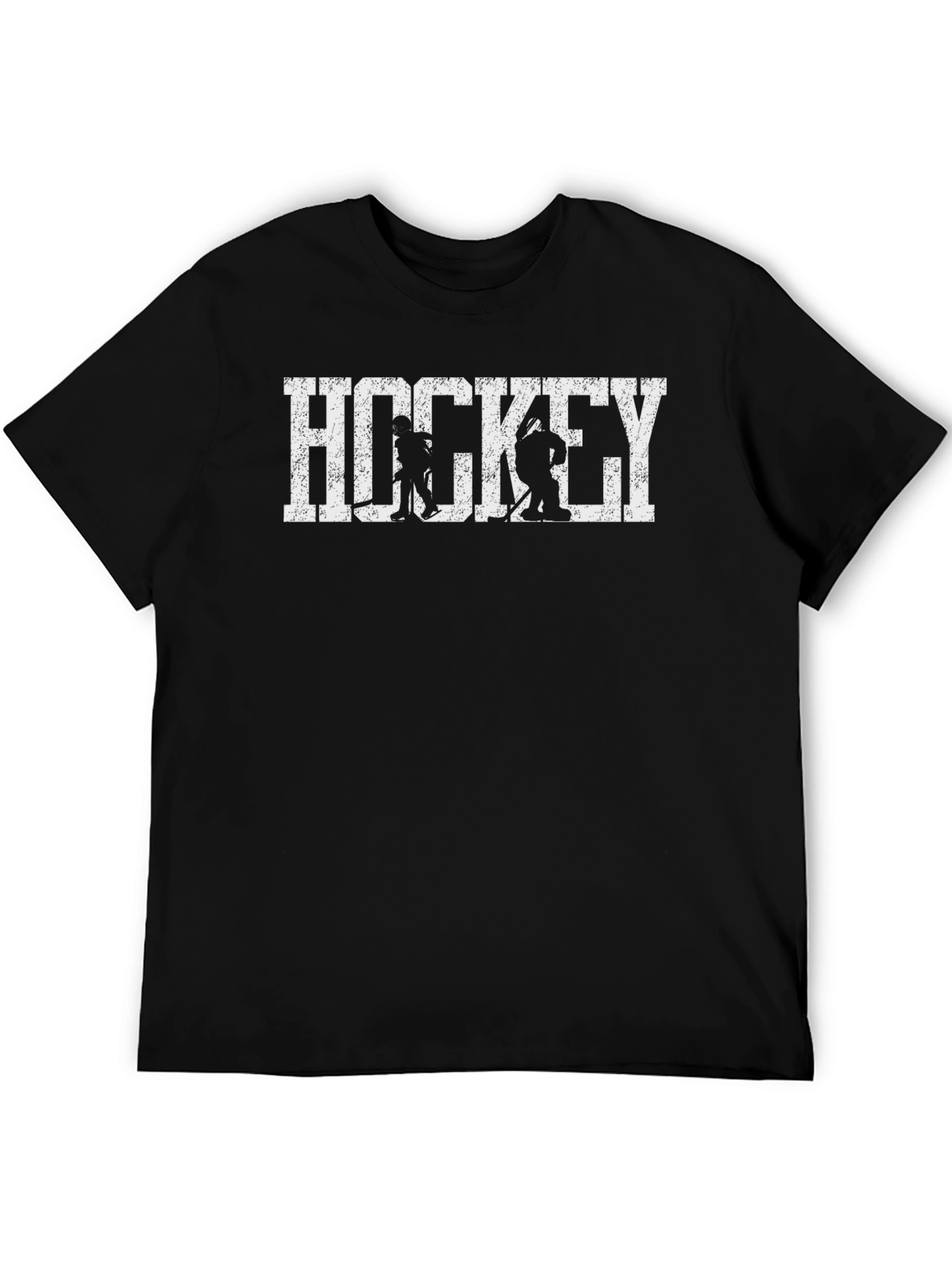 Hockey Graphic Print Black T-Shirt