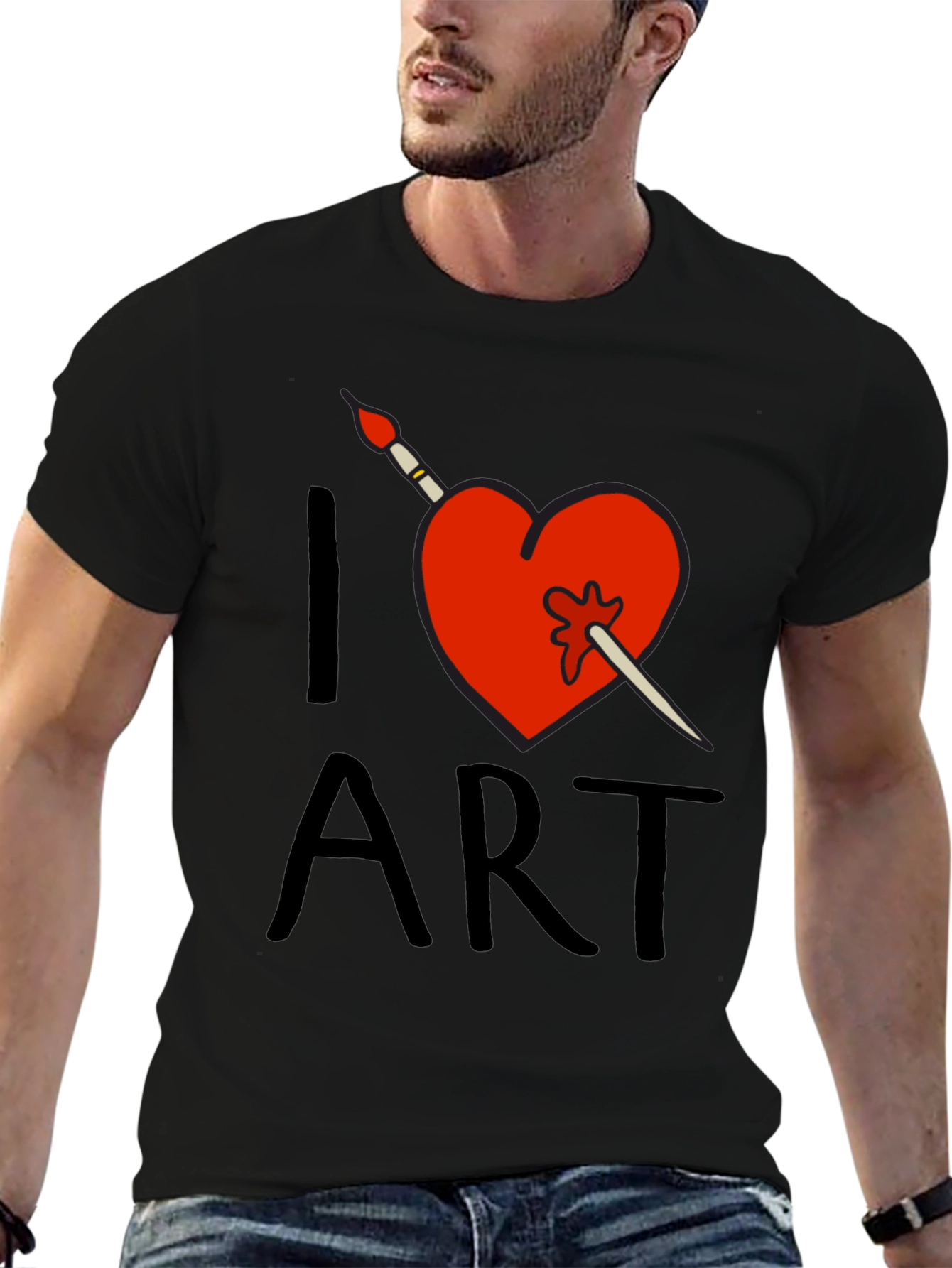 I Love Art T-Shirt - Artistic Heart Design