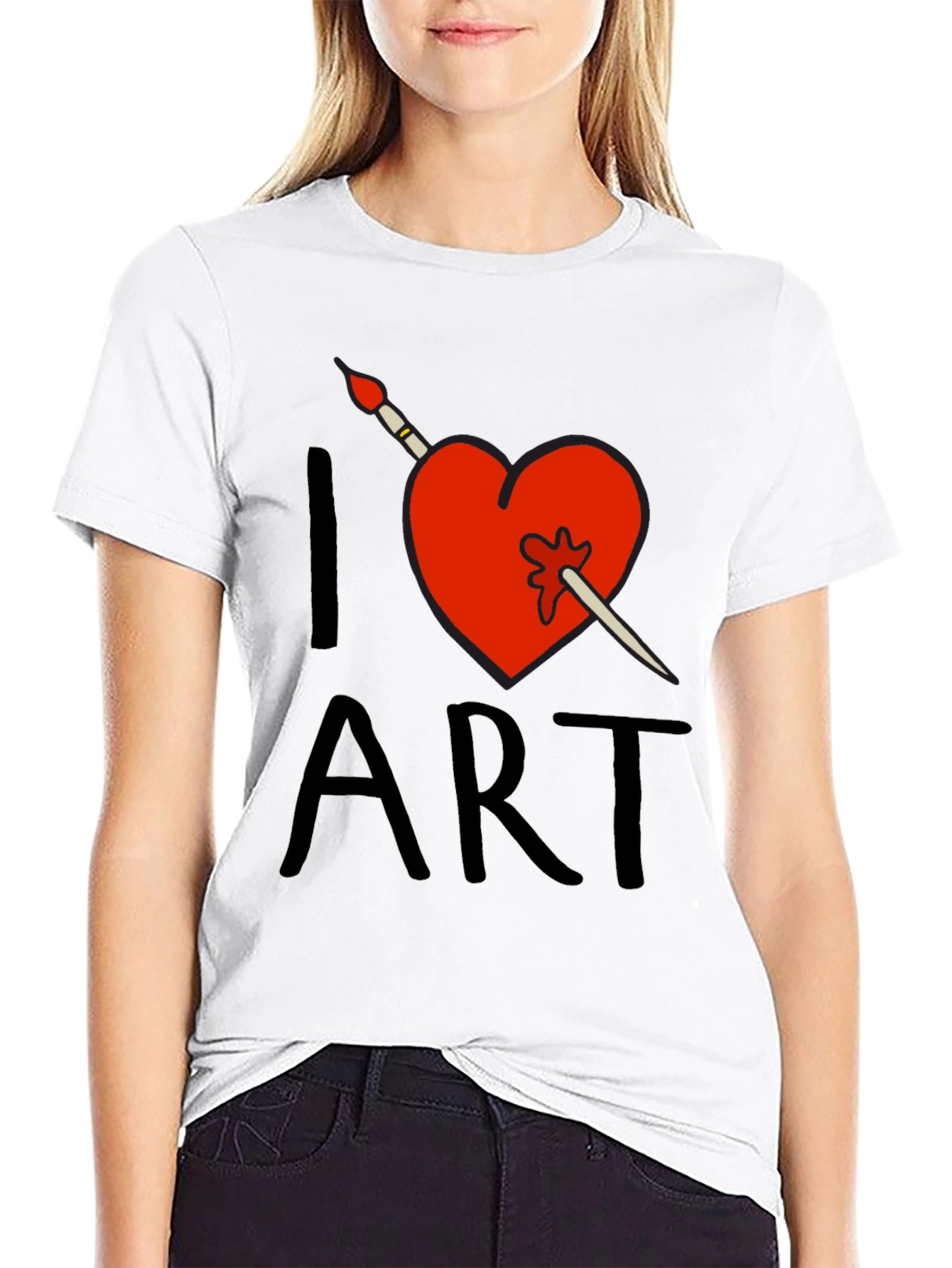 I Love Art T-Shirt - Artistic Heart Design