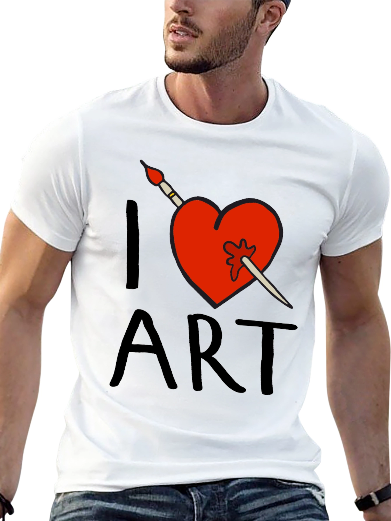 I Love Art T-Shirt - Artistic Heart Design