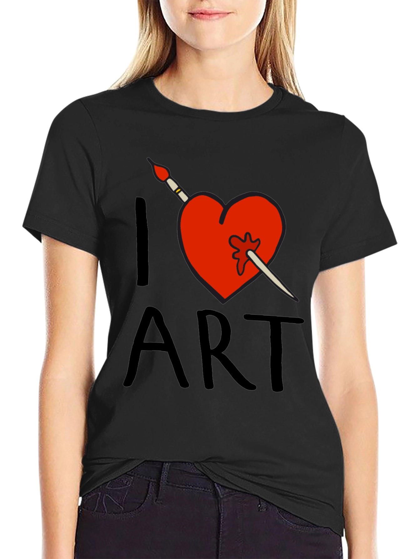 I Love Art T-Shirt - Artistic Heart Design