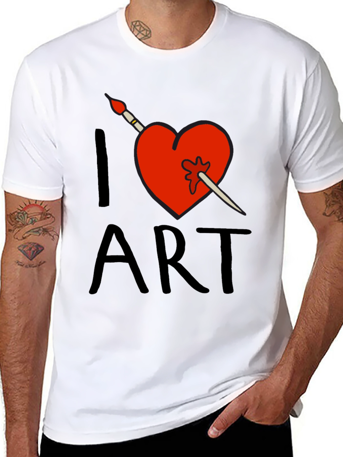 I Love Art T-Shirt - Artistic Heart Design