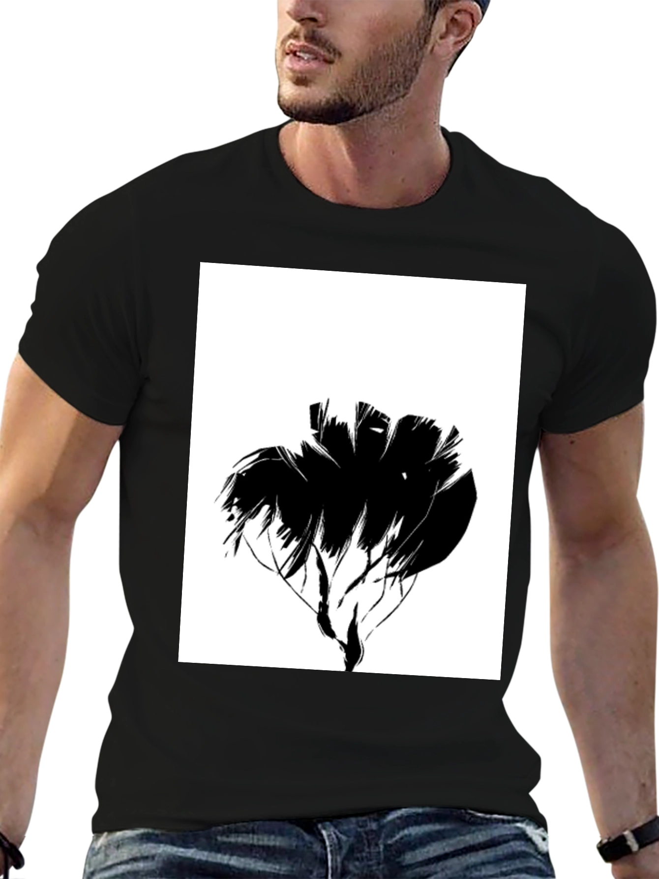 Abstract Tree Graphic Black Tee