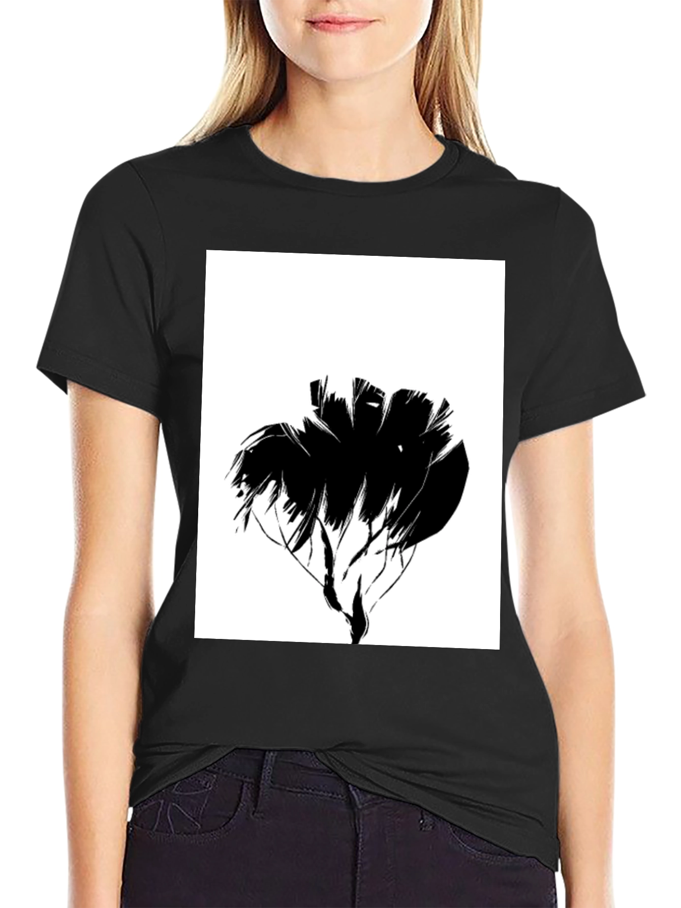 Abstract Tree Graphic Black Tee